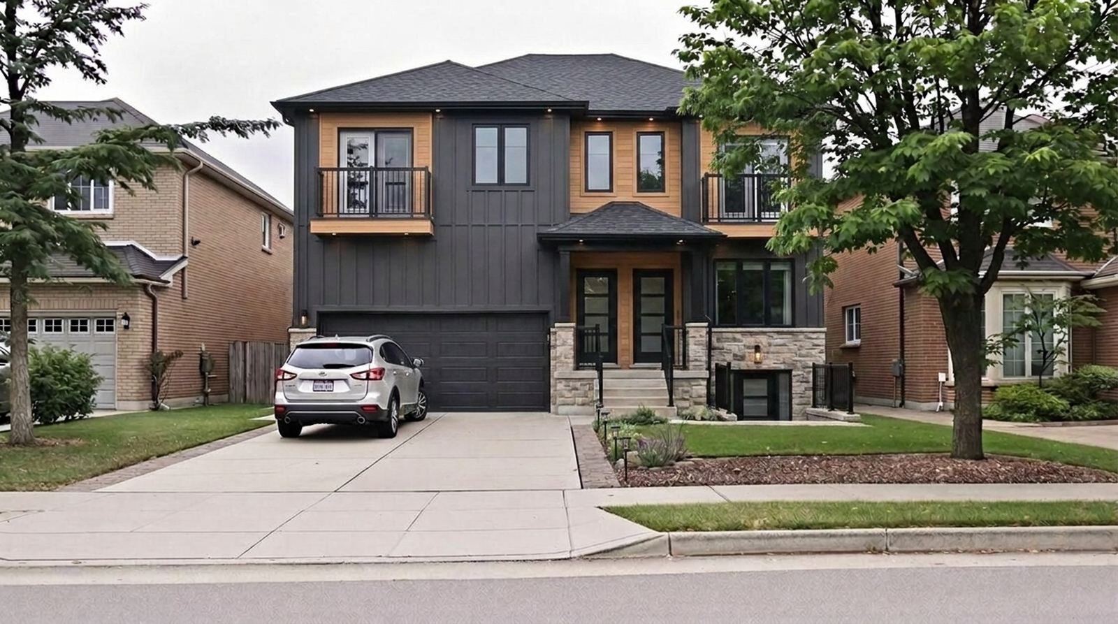 The same suburban lot as a four-unit fourplex